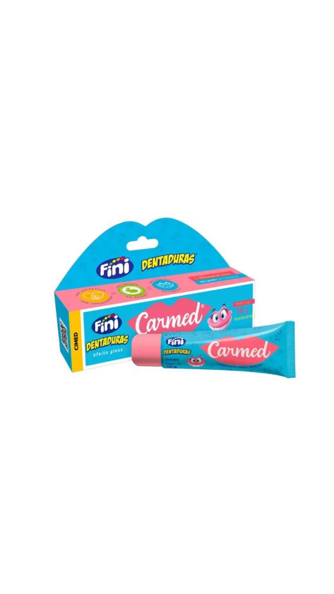 Carmed Fini Dentadura Hidratante Labial Efeito Gloss Incolor 10g Cimed